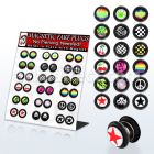 dmvgr1 display 18 plugs falsos magneticos anillos goma logos variados 8mm distribuidor