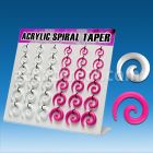 dmxp7 display 36 expansores espiral acrilico blanco rosa 2 5mm 8mm distribuidor