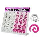 dmxp7 display 36 expansores espiral acrilico blanco rosa 2 5mm 8mm distribuidor