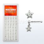 dnbdc2 caja display 40 piercing nariz hueso plata esterlina 0 6mm estrella cristal centro redondo claro venta