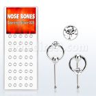 dnbrc1 caja display 40 piercing nariz hueso plata 0 6mm cristal redondo claro aro distribuidor mayorista