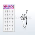 dncl3c caja display 24 piercings nariz clip plata 925 flor alambre cristal centro distribuidor