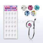 dncl7 caja display 24 piercings nariz clip plata 925 espiral cristal centro venta