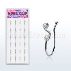 dncl8c caja display 24 piercings nariz clip plata 925 nota musical cristal mayorista