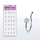 dncl9c caja display 24 piercings nariz clip plata 925 flor cristal distribuidor