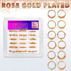 dnsm103 caja 18 aros septum falsos plata esterlina 1mm oro rosa disenos variados 12mm distribuidor mayorista