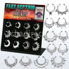 dnsm116 display 12 falsos septum plata 925 1mm disenos indios 12mm mayorista