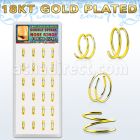 dnsm229 caja unidades aro nariz espiral plata esterlina chapado oro externo