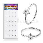 dnsm300a silver seamless nose rings clear crystals star 24