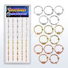 dnsm44 display 40 aros nariz oro 18 kts oro rosa plata esterlina lisa bola 0 6mm especial alambre 10mm distribuidor