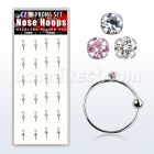 dnsm47 caja 24 aros nariz plata 925 0 6mm bola cierre zirconia redonda 2mm 8mm 10mm mayorista