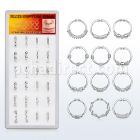 dnsm77 caja 24 anillos septum falsos plata esterlina 1mm disenos variados 12mm al por mayor