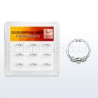 dnsm80 pequena caja 9 anillos septum falsos plata 925 1mm alambre balines bola centro 12mm al por mayor