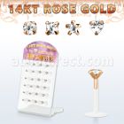 drbimc display 24 labrets bio flex zirconia diversas formas presion superficie oro rosa 14 kts venta