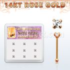 drnb19 caja display 9 piercing nariz hueso oro rosa 14 kts 0 6mm zirconia claras cuadradas 2mm venta