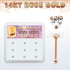 drnb3 caja display 9 piercing nariz hueso oro rosa 14 kts 0 6mm zirconia corazon 3mm mayorista