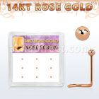 drsc1 display caja 9 piercing nariz oro rosa 14 kts 0 6mm bola 1 5mm mayorista