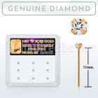 drys23 caja display 9 piercing nariz doblar tu mismo oro rosa 14 kts 0 6mm diamantes autenticos redondos 1 5mm mayorista