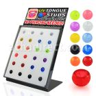 dtgst1 display 24 piercings lengua falsos acrilico uv se sostiene succion venta