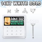 dwnb13 caja 12 piercing nariz hueso oro blanco 14 kts 0 6mm zirconia formas cuadrado estrella tri corazon mayorista