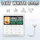 dwsc13 caja 12 piercing nariz l oro blanco 14 kts 0 6mm zirconia claras 3mm formas cuadrada estrella tri corazon distribuidor