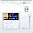 dwsc15 caja 9 piercing nariz l oro blanco 14 kts 0 6mm diamantes redondos 1 5mm mayorista