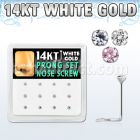 dwsc4 caja 12 piercing nariz l oro blanco 14 kts 0 6mm zirconia redondas 2mm al por mayor