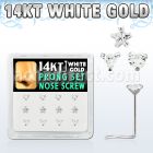 dwsc9 caja 12 piercing nariz l oro blanco 14 kts 0 6mm zirconia claras 3mm formas estrella tri corazon mayorista