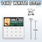 dwys19 caja 12 piercing nariz doblar tu mismo oro blanco 14 kts 0 6mm zirconia cuadrada 2mm mayorista