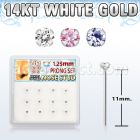 dwys23 caja 12 piercing nariz doblar tu mismo oro blanco 14 kts 0 6mm zirconia redondas colores 1 25mm distribuidor