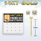 dwys3 distribuidor mayorista caja 12 piercing nariz doblar tu mismo oro blanco 14 kts 0 6mm zirconia redonda 1 5mm mayorista