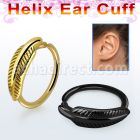 echtfe piercing helix tipo ear cuff acero 316l anodizado pluma al por mayor