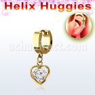 ehgz419 pendiente huggie helix acero inoxidable pvd dorado colgante corazon zirconia redonda medio oro distribuidor