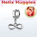 ehh618 pendiente huggie helix acero inoxidable infinito colgado se vende por pieza mayorista