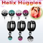 ehkfre pendiente huggie helix acero inoxidable pvd negro multi cristal ferido colores se vende por pieza mayorista