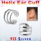 ehvcf13 piercing helix tipo ear cuff plata esterlina tres anillos lisos distribuidor