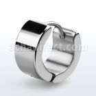 er132 par amplios huggies lisos acero inoxidable brillo espejo al por mayor