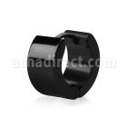 er139 par amplios huggies acero inoxidable anodizado negro liso alto brillo al por mayor