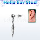 erbd583 piercing oreja helix acero quirurgico bola pluma recta venta