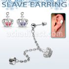 erdl21 falsa esclava acero inoxidable helix clip colgante corona zirconia plata venta por mayor