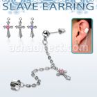 erdl6 pieza piercing oreja esclava acero inoxidable falsa esclava helix clip cruz zirconia eja distribuidor mayorista