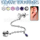 erzdld10 piercing oreja acero inoxidable zirconia redonda conectada falsa esclava helix clip lagrima cayendo estilo vintage colgando distribuidor mayorista