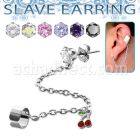 erzdld2 piercing oreja acero inoxidable zirconia redonda conectada falsa esclava helix clip cerezas cristal rojo colgado al por mayor