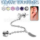 erzdld9 piercing oreja acero inoxidable zirconia redonda conectada falsa esclava helix clip pluma colgando distribuidor mayorista