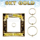 g9hob 9k gold fixed bead nose hoop with 2mm ball