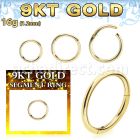 g9segh16 9k gold hinged segment ring 16g