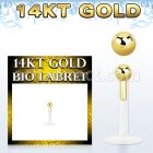 gbib25 labret bio flexible transparente presion bola oro 14 kts 2 5mm distribuidor mayorista