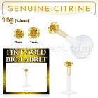 gbige6 labret bio flexible transparente presion oro 14 kts citrino legitimo 2mm al por mayor