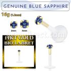 gbige9 labret bio flexible transparente presion oro 14 kts safiro azul legitimo 2mm mayorista
