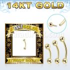 gbnb3 banana ceja oro 14 kts thread less bola presion bola 3mm distribuidor mayorista